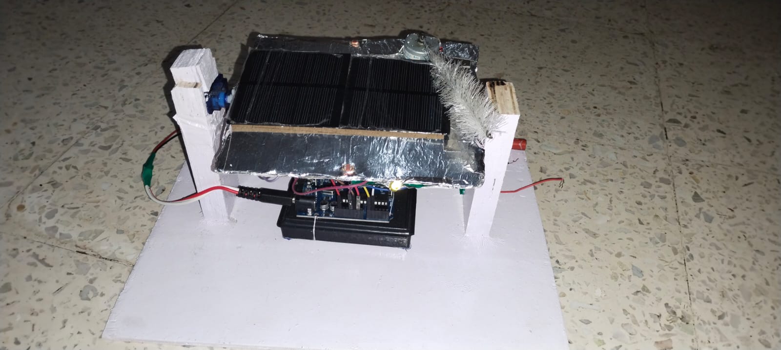 Front view of the SCAT solar tracking and cleaning prototype